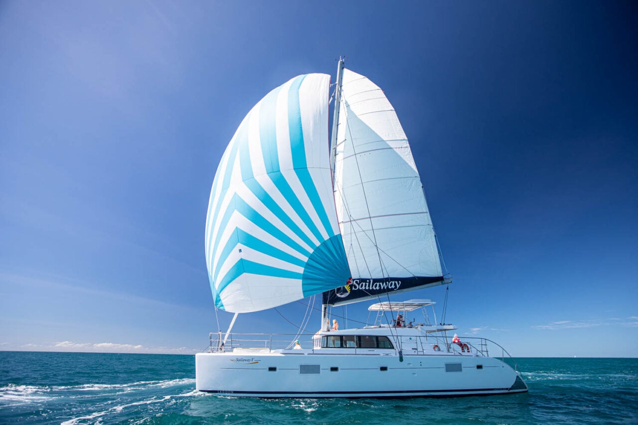 Sailaway V sailing Port Douglas Blue Gennaker