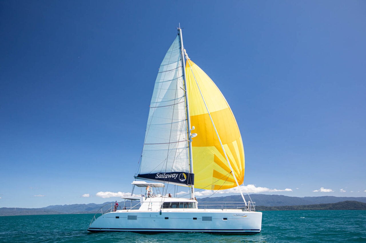 Sailaway V Sailing Port Douglas with Yellow Spinnaker